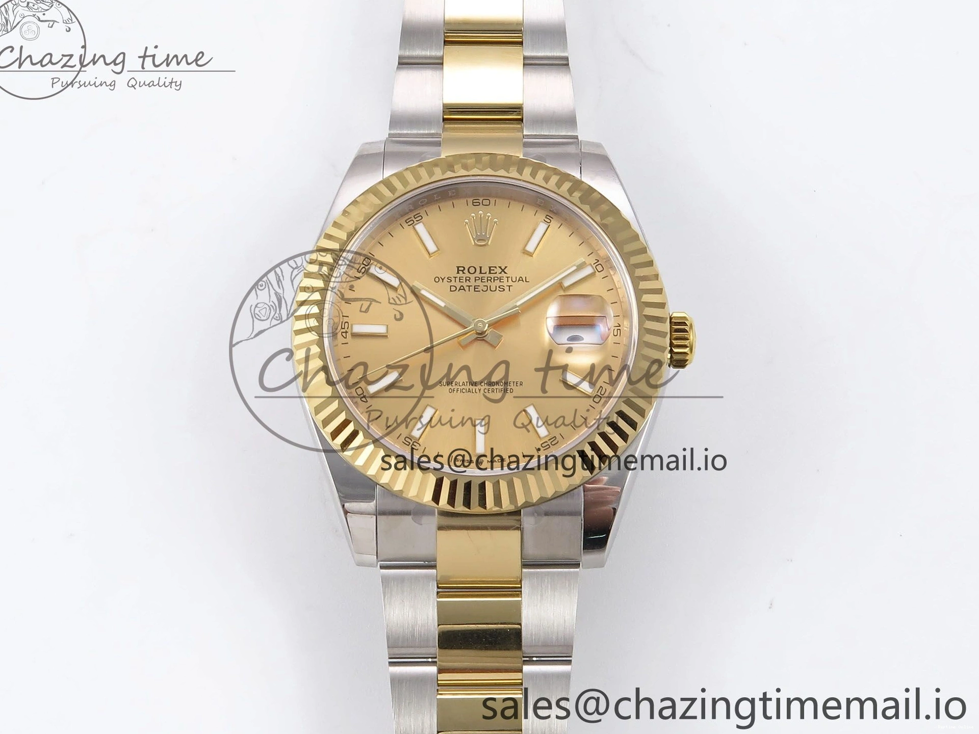 0215 DateJust 41 126333 EWEF Best Edition YG Stick Dial on SS YG Oyster Bracelet A Durable 971